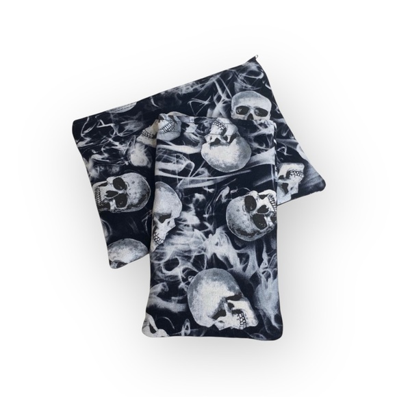 Handmade: Skull Print Sunglasses Case ☻︎ Halloween ☻︎ Quilted Velcro Closure - Picture 12 of 16